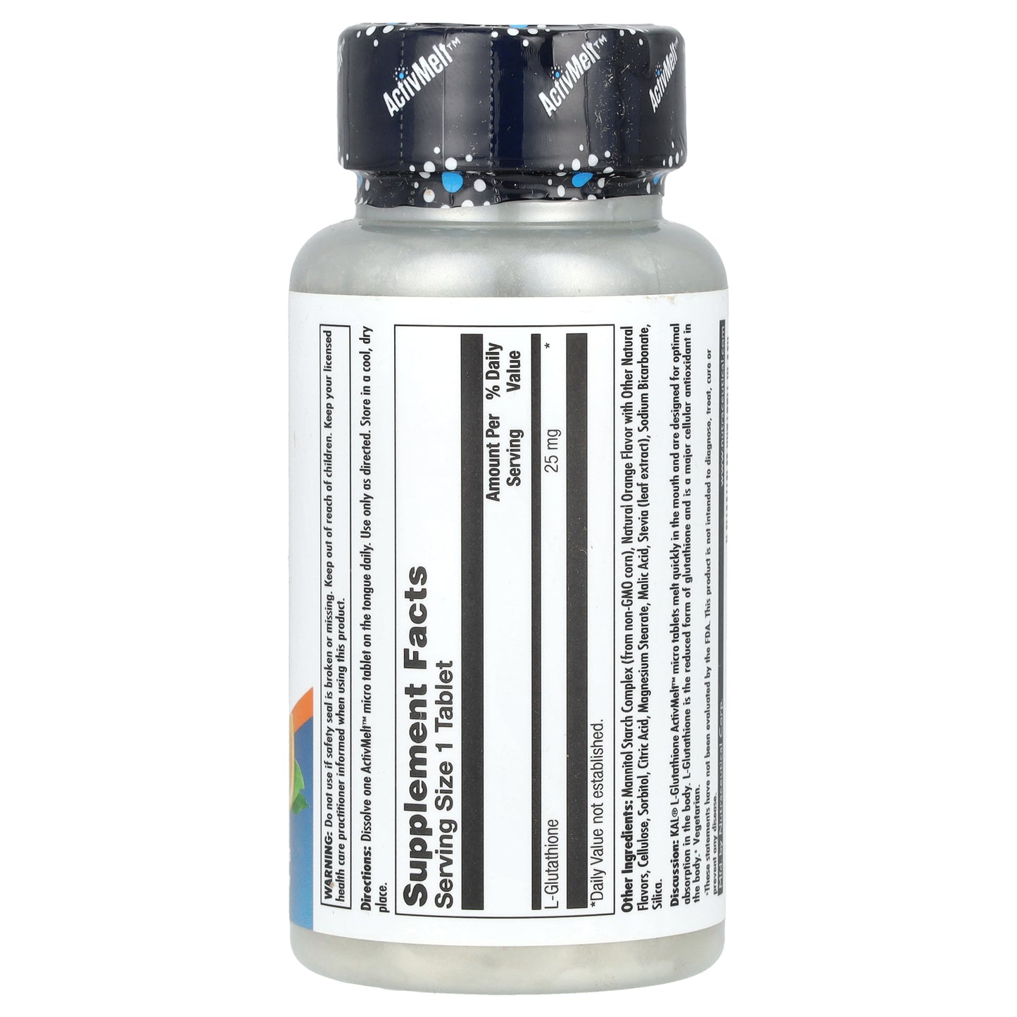 KAL, L-Glutathione, Orange, 25 mg, 90 Micro Tablets