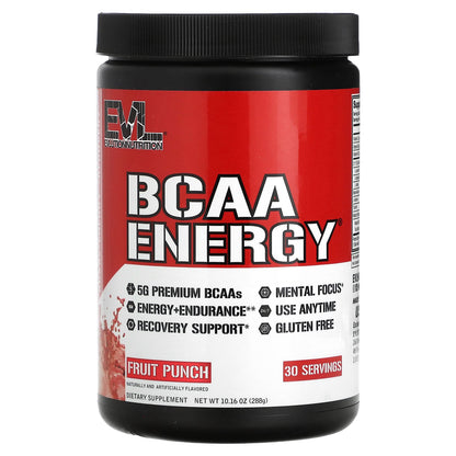 EVLution Nutrition, BCAA Energy®, Fruit Punch, 10.16 oz (288 g)