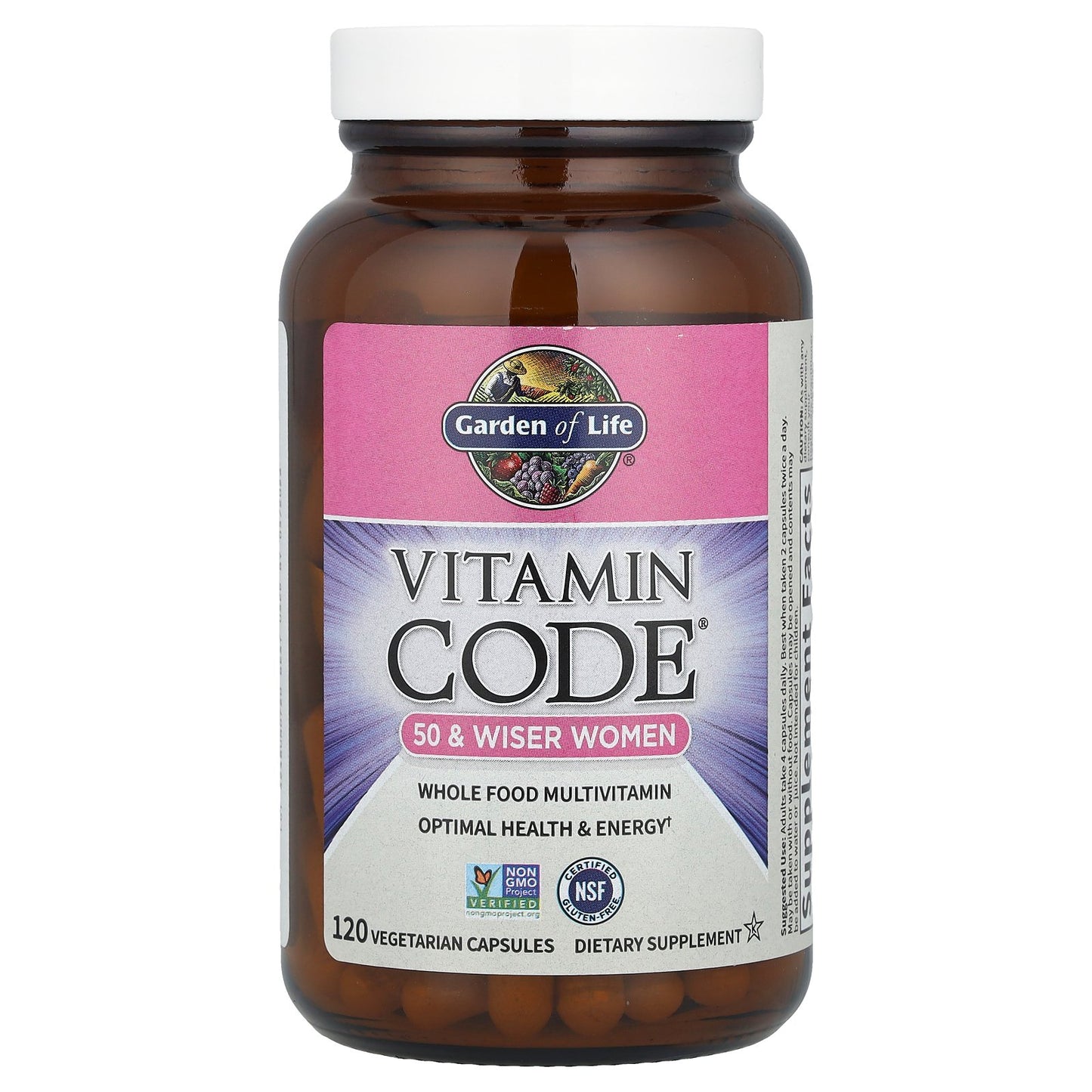Garden of Life, Vitamin Code®, Whole Food Multivitamin For 50 & Wiser Women, 120 Vegetarian Capsules