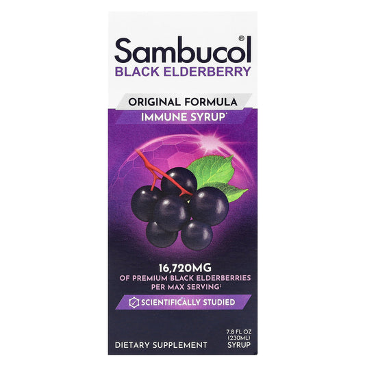 Sambucol, Black Elderberry Immune Syrup, Original Formula, 16,720 mg, 7.8 fl oz (230 ml)
