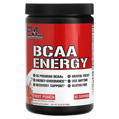 EVLution Nutrition, BCAA ENERGY, Fruit Punch, 10.16 oz (288 g)