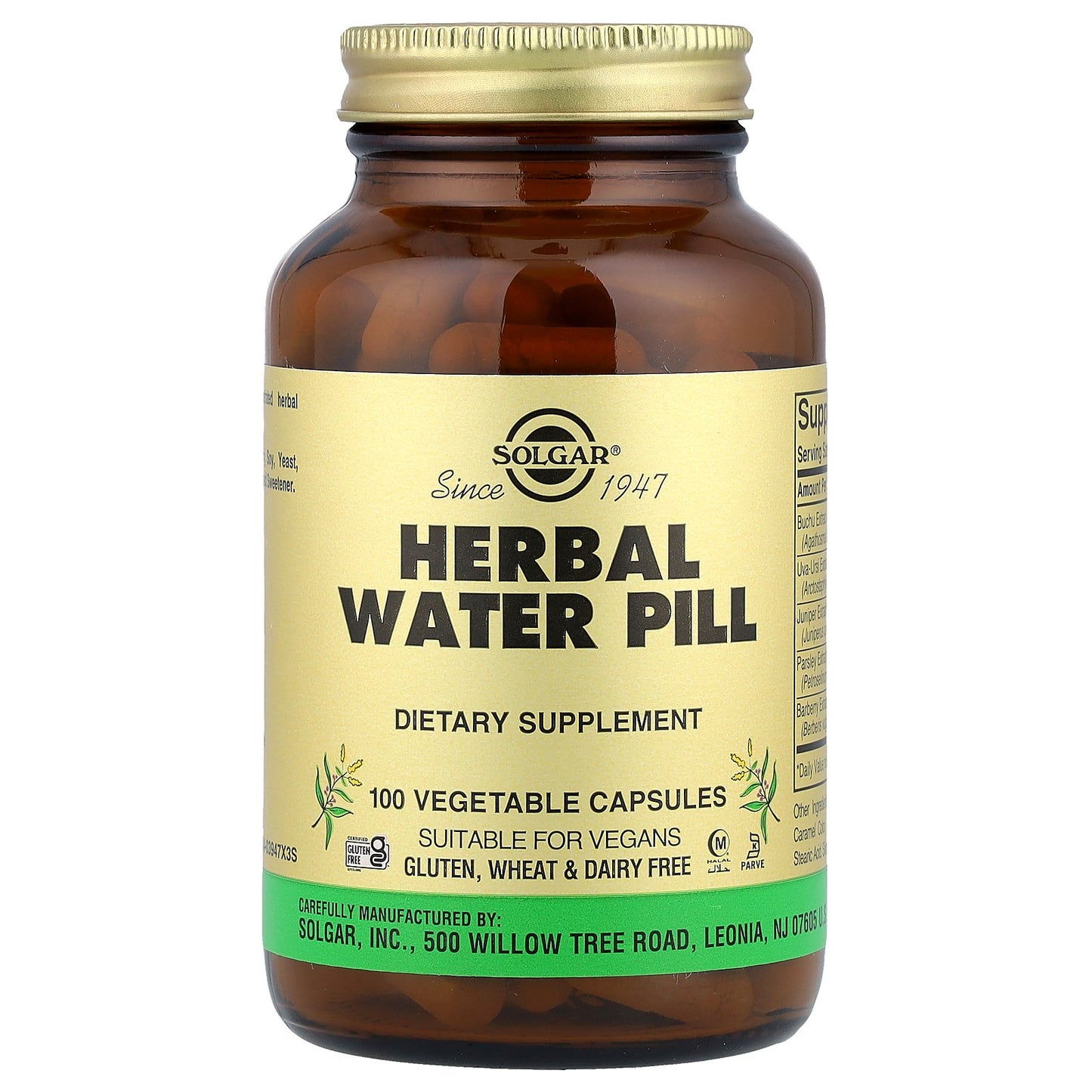 Solgar, Herbal Water Pill, 100 Vegetable Capsules