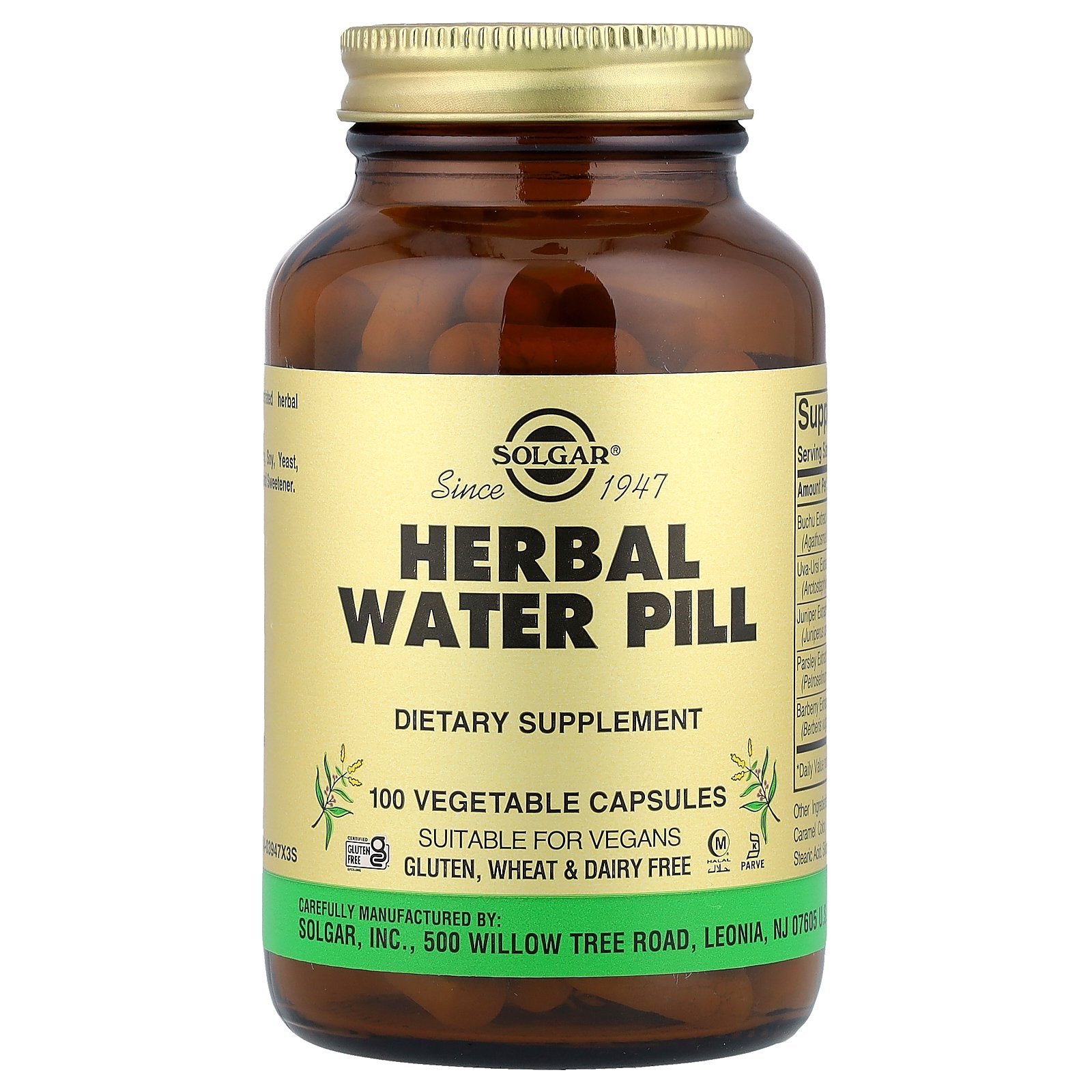 Solgar, Herbal Water Pill, 100 Vegetable Capsules