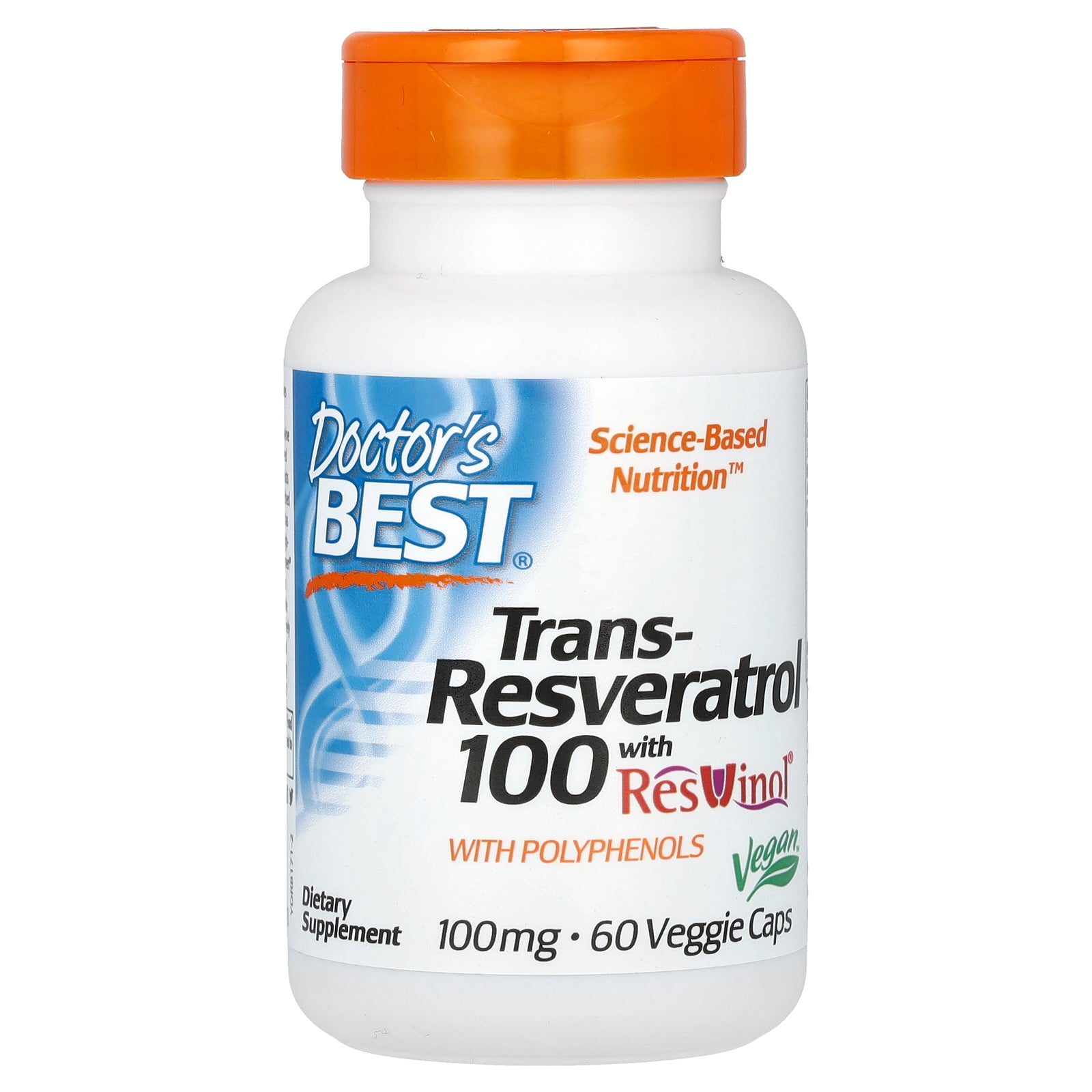 Doctor's Best, Trans-Resveratrol 100 with ResVinol, 100 mg, 60 Veggie Caps