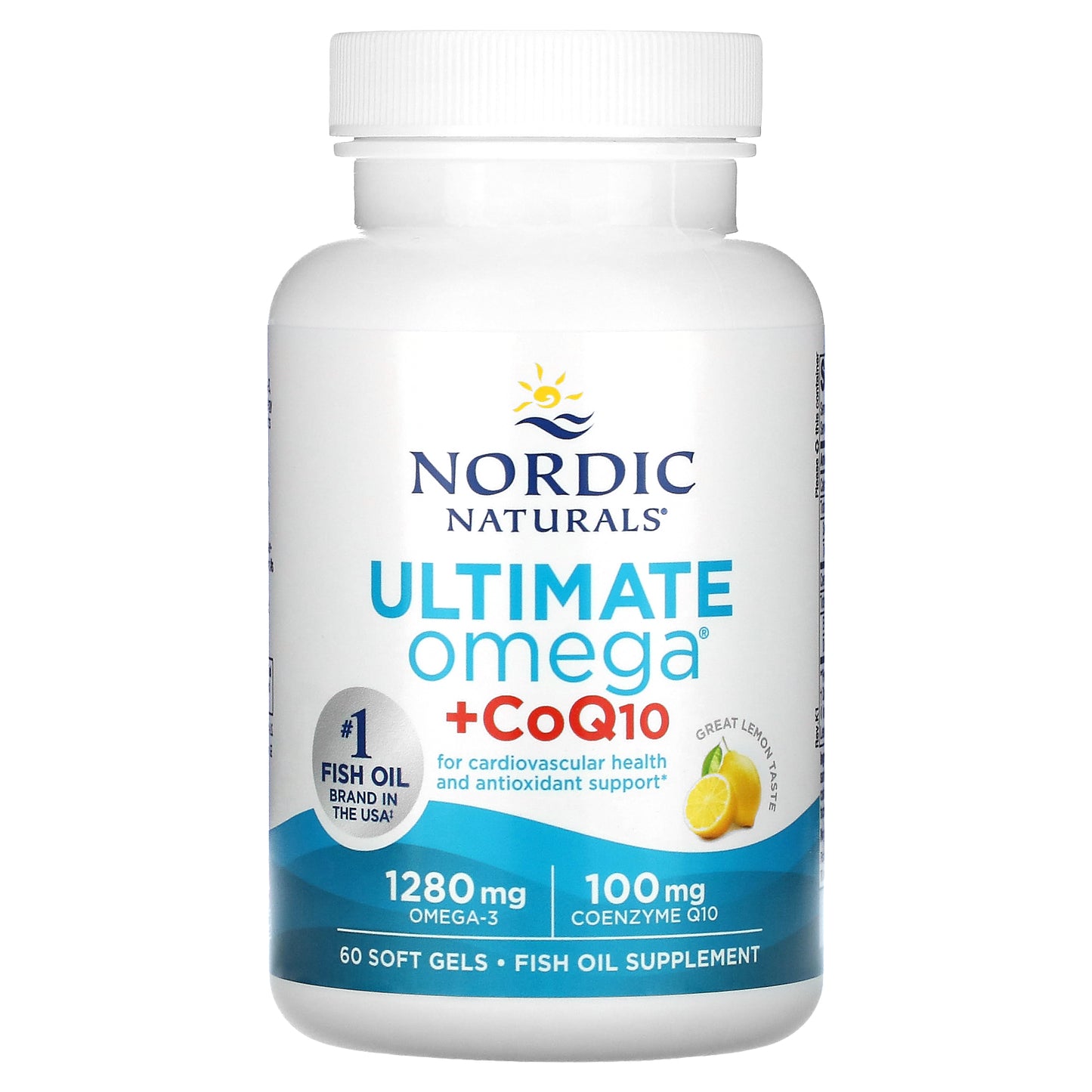 Nordic Naturals, Ultimate Omega + CoQ10, Lemon, 60 Soft Gels