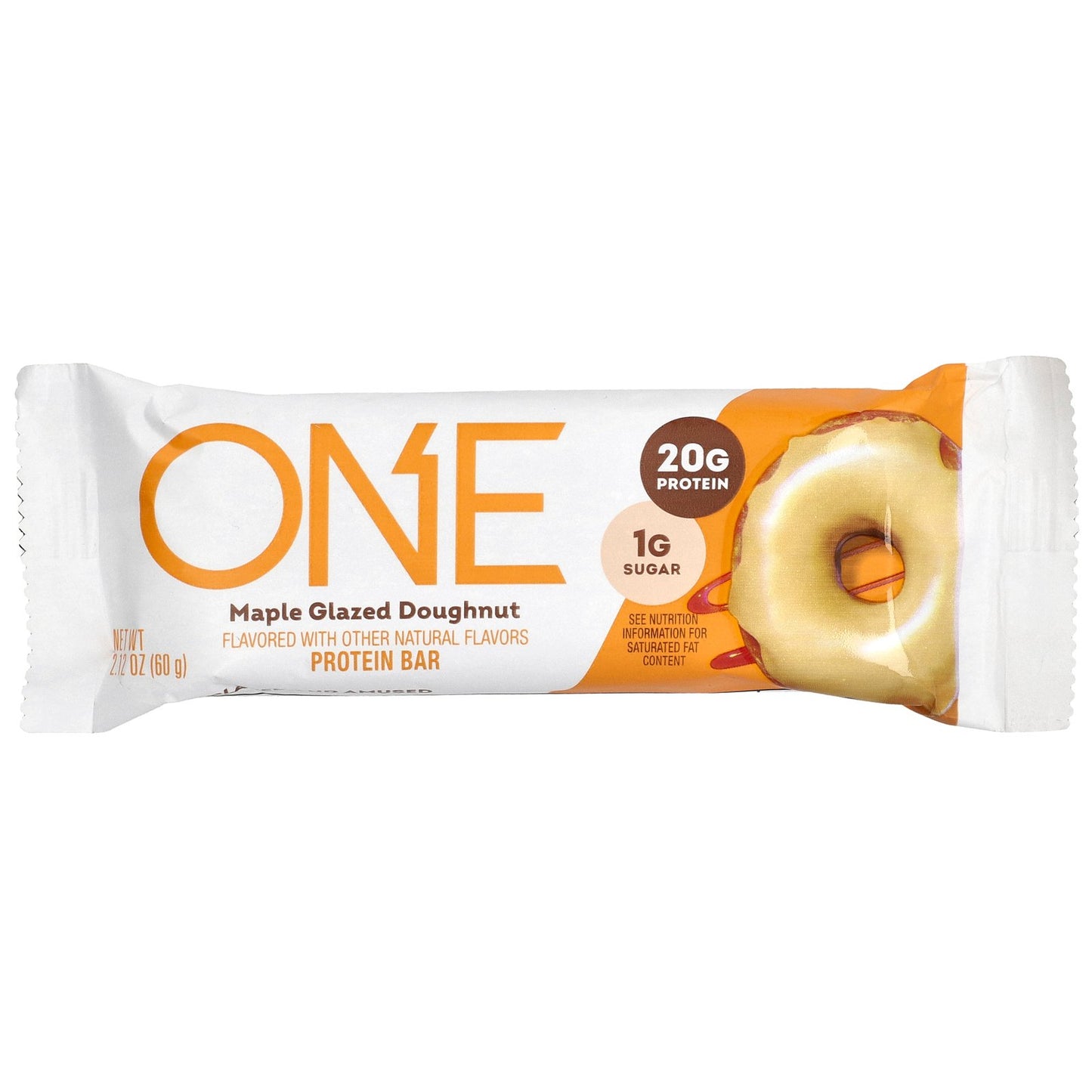 One Brands, Protein Bar, Maple Glazed Doughnut, 12 Bars, 2.12 oz (60 g) Each