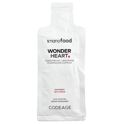 Codeage, Nanofood, Wonder Heart, Raspberry, 30 Pouches, 0.3 fl oz (10 ml) Each