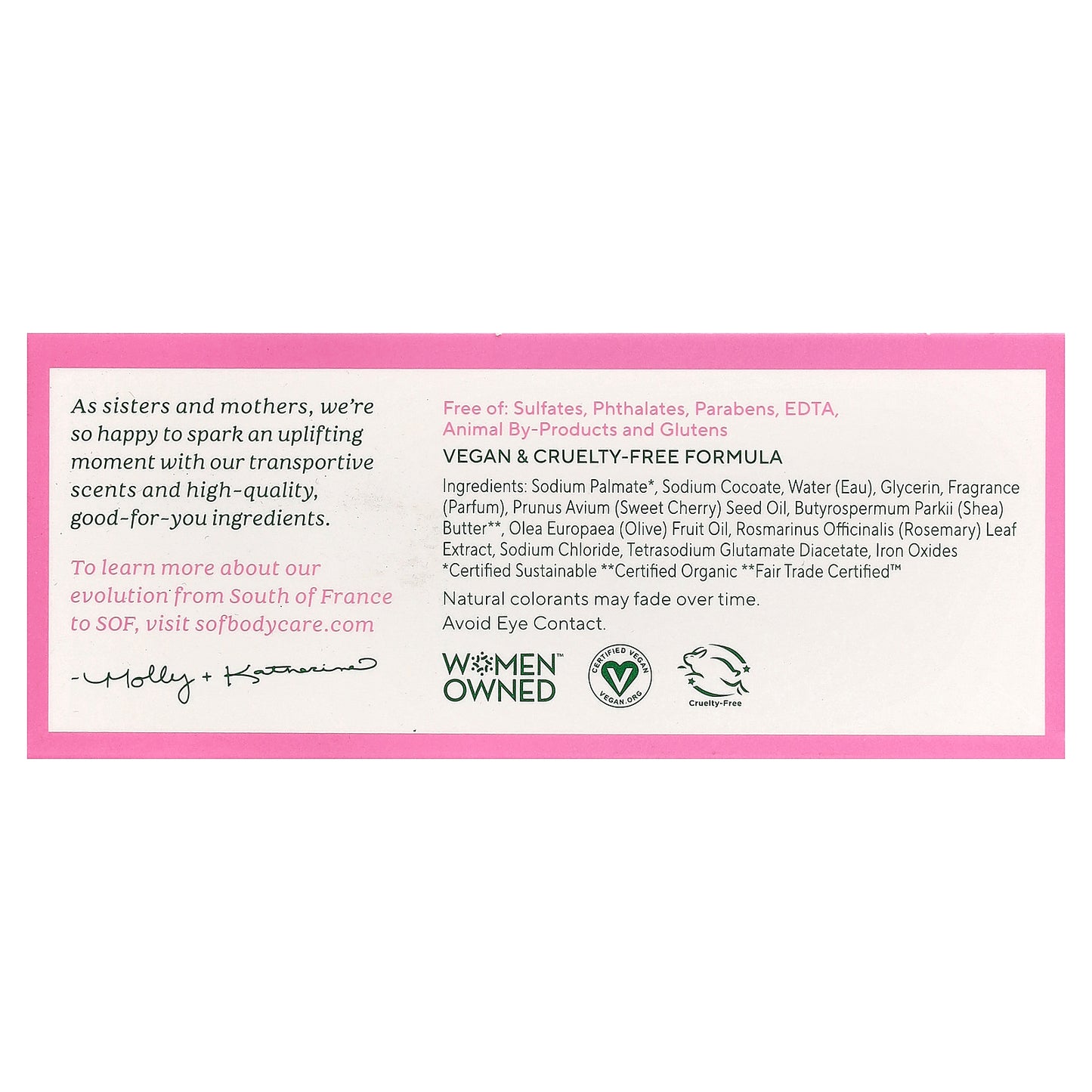 SoF, Triple Milled Bar Soap with Shea Butter, Cherry Blossom, 6 oz (170 g)