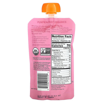 Pumpkin Tree Organics, Peter Rabbit Organics, Organic Fruit Puree, Strawberry & Banana, 4 oz (113 g)