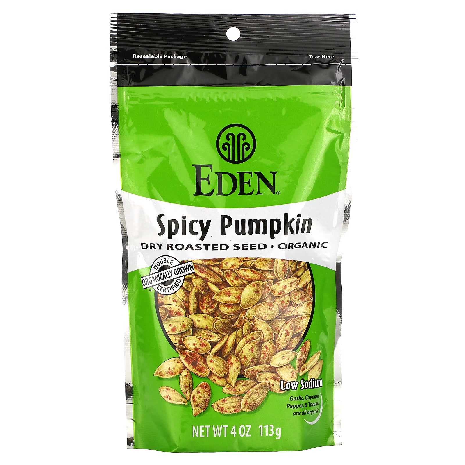 Eden Foods, Organic, Spicy Pumpkin Dry Roasted Seeds, 4 oz (113 g)