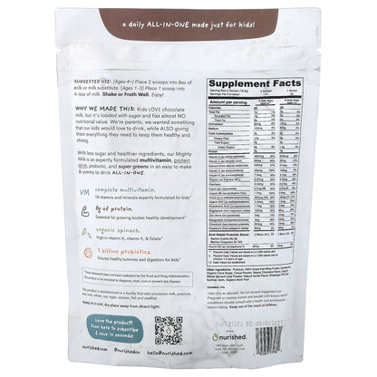 Nurished, Kids, Mighty Milk, Chocolate, 10.2 oz (288 g)