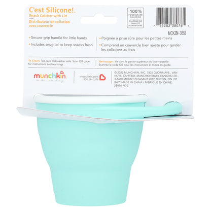 Munchkin, C'est Silicone!™, Snack Catcher With Lid, 6 Months+, Mint, 1 Count