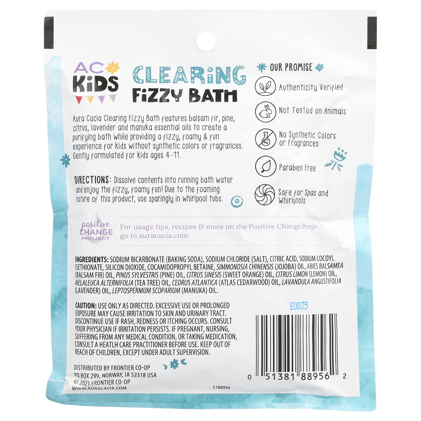 Aura Cacia, Kids, Clearing Fizzy Bath, 2.5 oz (70.9 g)