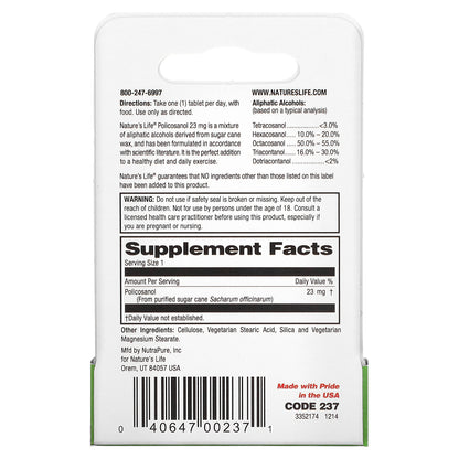 Nature's Life, Policosanol, 23 mg, 60 Mini-Tablets