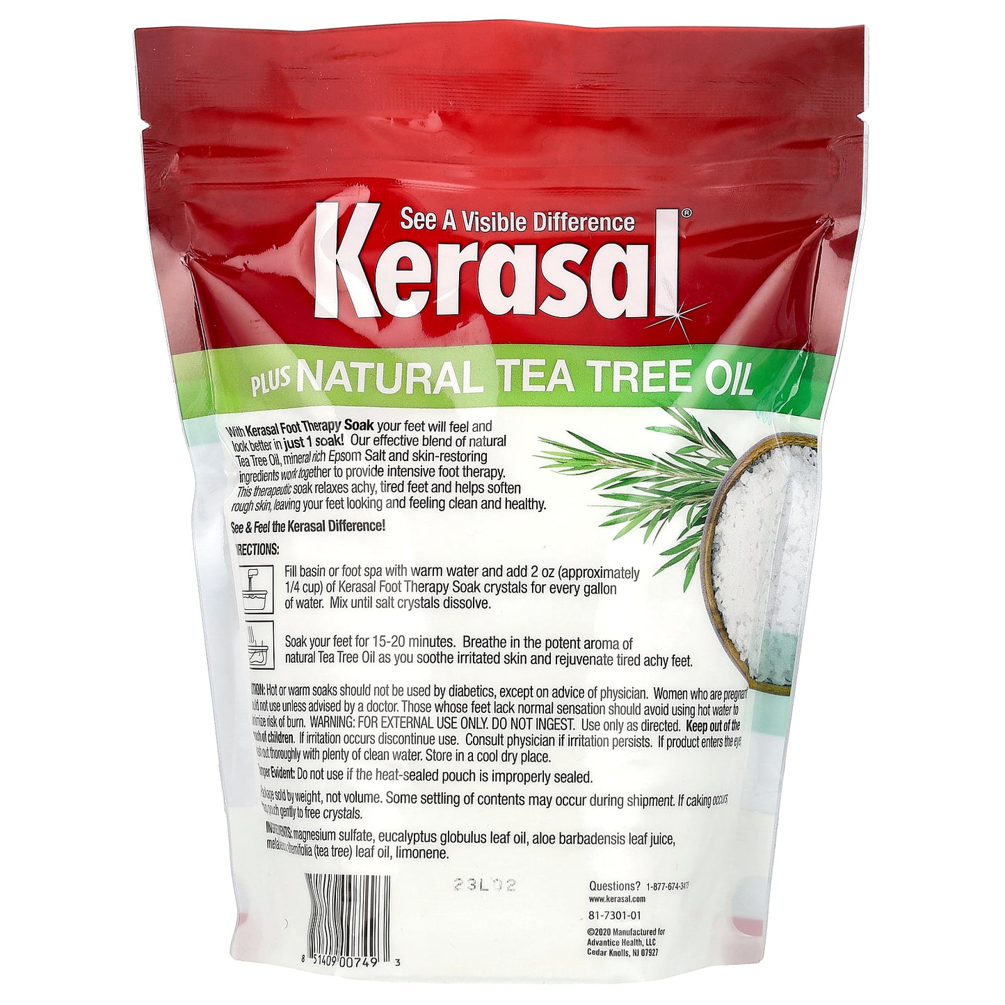 Kerasal, Foot Therapy Soak Plus Natural Tea Tree Oil, 2 lbs (907 g)