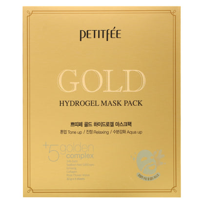 Petitfee, Gold Hydrogel Beauty Mask Pack, 5 Sheets, 32 g Each