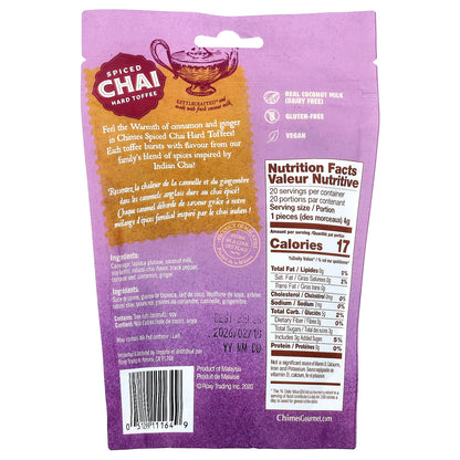 Chimes, Spiced Chai, Hard Toffee, 3.5 oz (100 g)