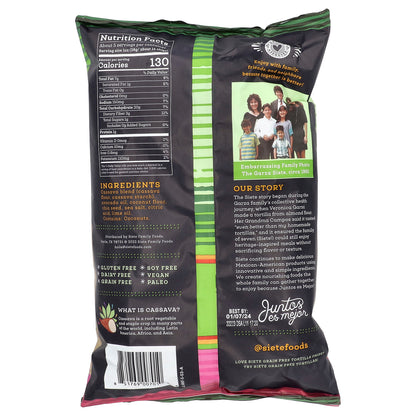 Siete, Grain Free Tortilla Chips, Lime, 5 oz (142 g)