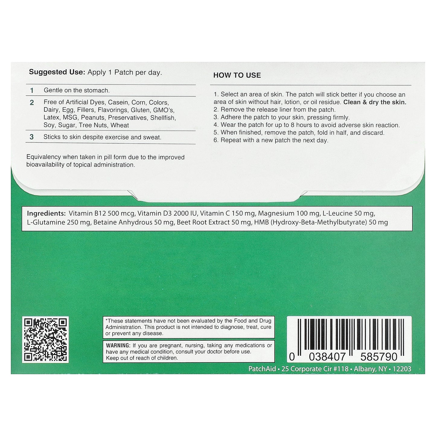 PatchAid, Performance & Recovery Support Patch, 30 Patches