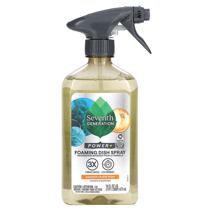 Seventh Generation, Power+, Foaming Dish Spray, Mandarin Orange, 16 fl oz (473 ml)