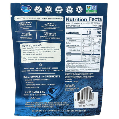 Laird Superfood, Superfood Creamer® + Functional Mushrooms, Sweet & Creamy, 8 oz (227 g)