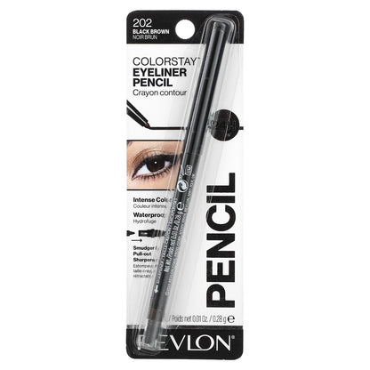 Revlon, Colorstay, Eyeliner Pencil, 202 Black Brown, 0.01 oz (0.28 g)