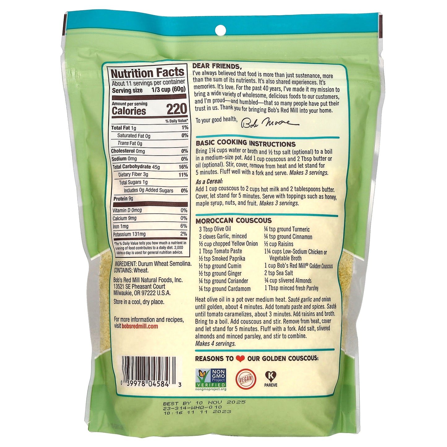 Bob's Red Mill, Golden Couscous, 24 oz (680 g)