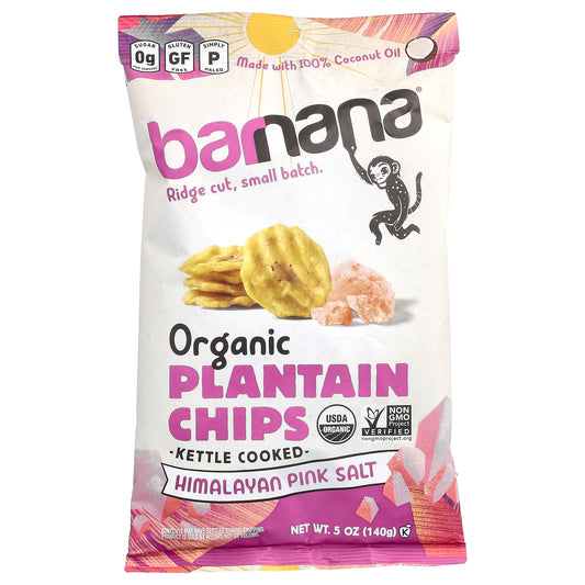 Barnana, Organic Plantain Chips, Himalayan Pink Salt, 5 oz (140 g)