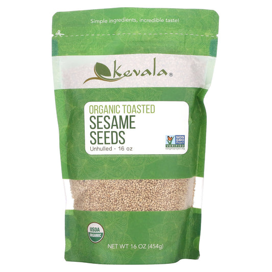 Kevala, Organic Toasted Sesame Seeds, Unhulled, 16 oz (454 g)