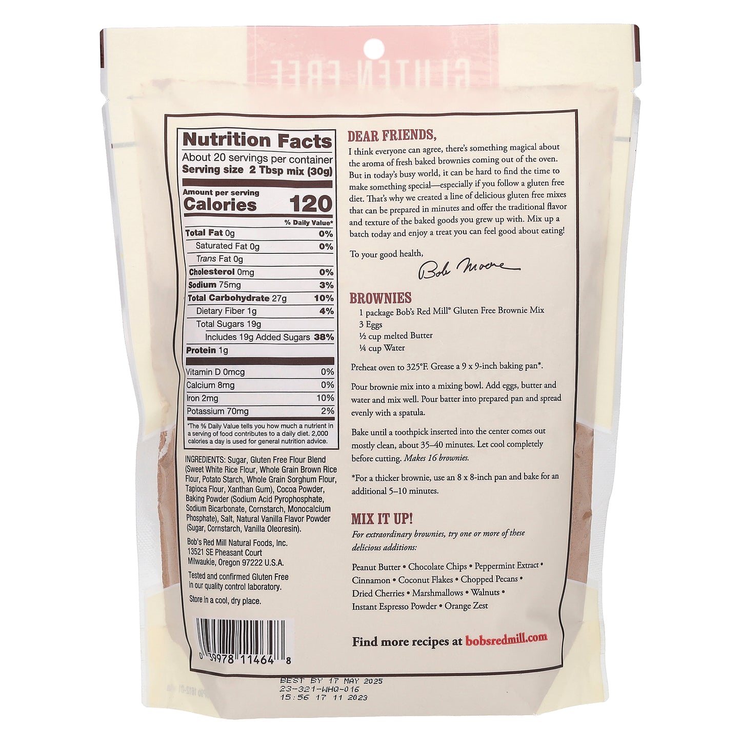 Bob's Red Mill, Brownie Mix, Gluten Free , 21 oz (595 g)