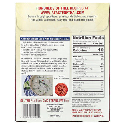 A Taste Of Thai, Coconut Ginger Soup Base, 2.1 oz (60 g)