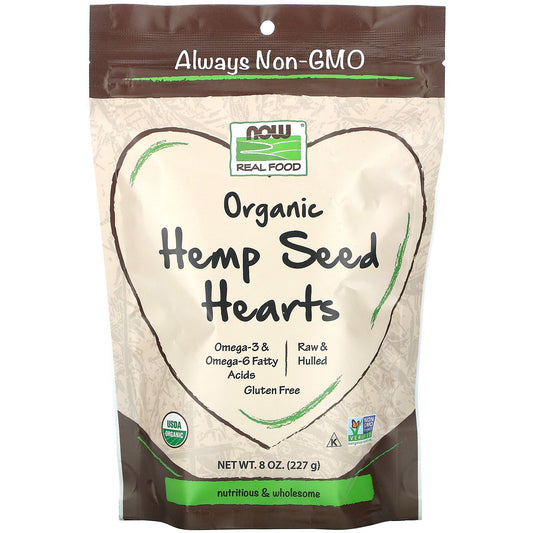 NOW Foods, Real Food, Organic Hemp Seed Hearts, 8 oz (227 g)