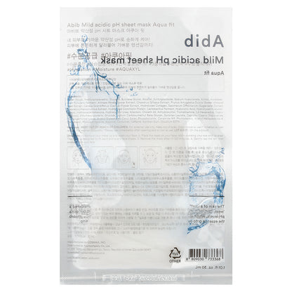 Abib, Mild Acidic pH Beauty Sheet Mask, Aqua Fit, 1 Mask, 1.01 fl oz (30 ml)