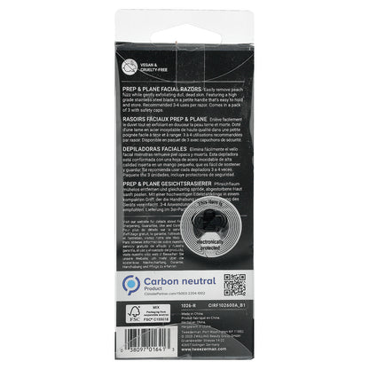 Tweezerman, Prep & Plane Facial Razors, 3 Count