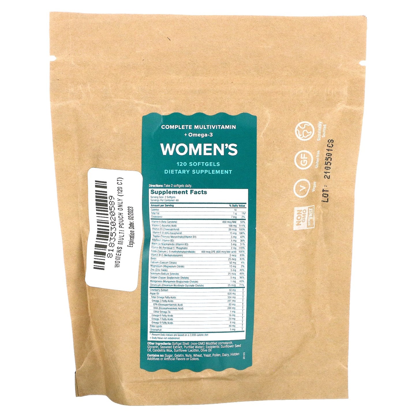 iWi, Women's Multi Pouch, Complete Multivitamin + Omega-3, 120 Softgels