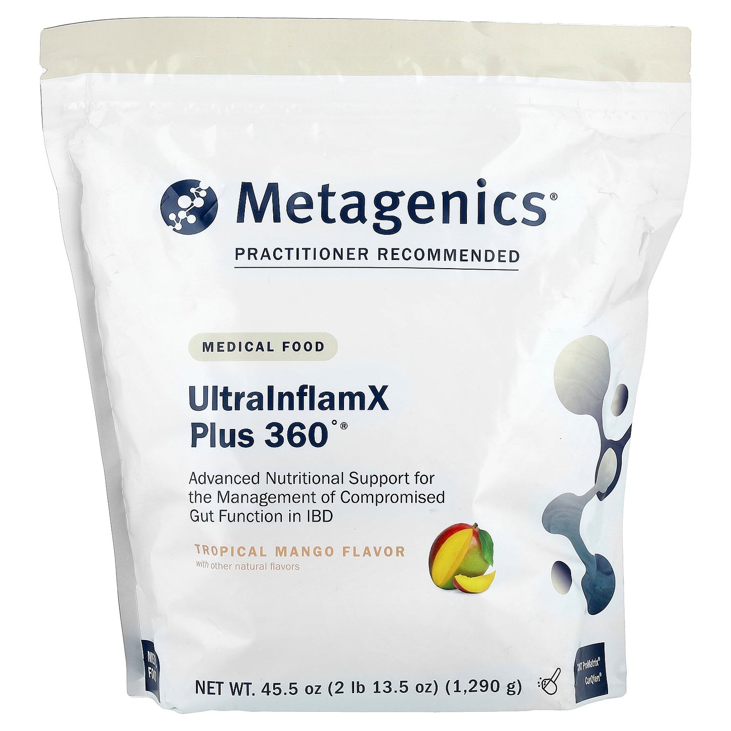 Metagenics, UltralnflamX Plus 360°®, Medical Food, Tropical Mango, 45.5 oz (1,290 g)