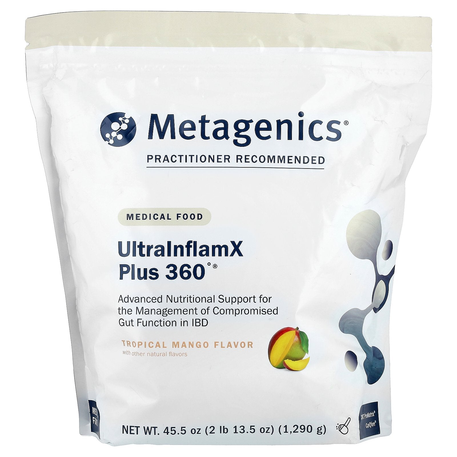 Metagenics, UltralnflamX Plus 360°®, Medical Food, Tropical Mango, 45.5 oz (1,290 g)