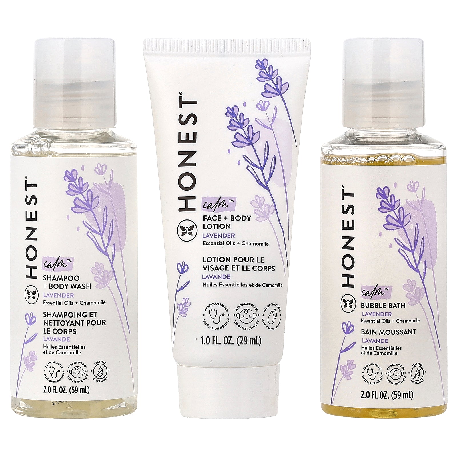The Honest Company, Babe's Mini Must-Haves, Lavender, 4 Piece Set