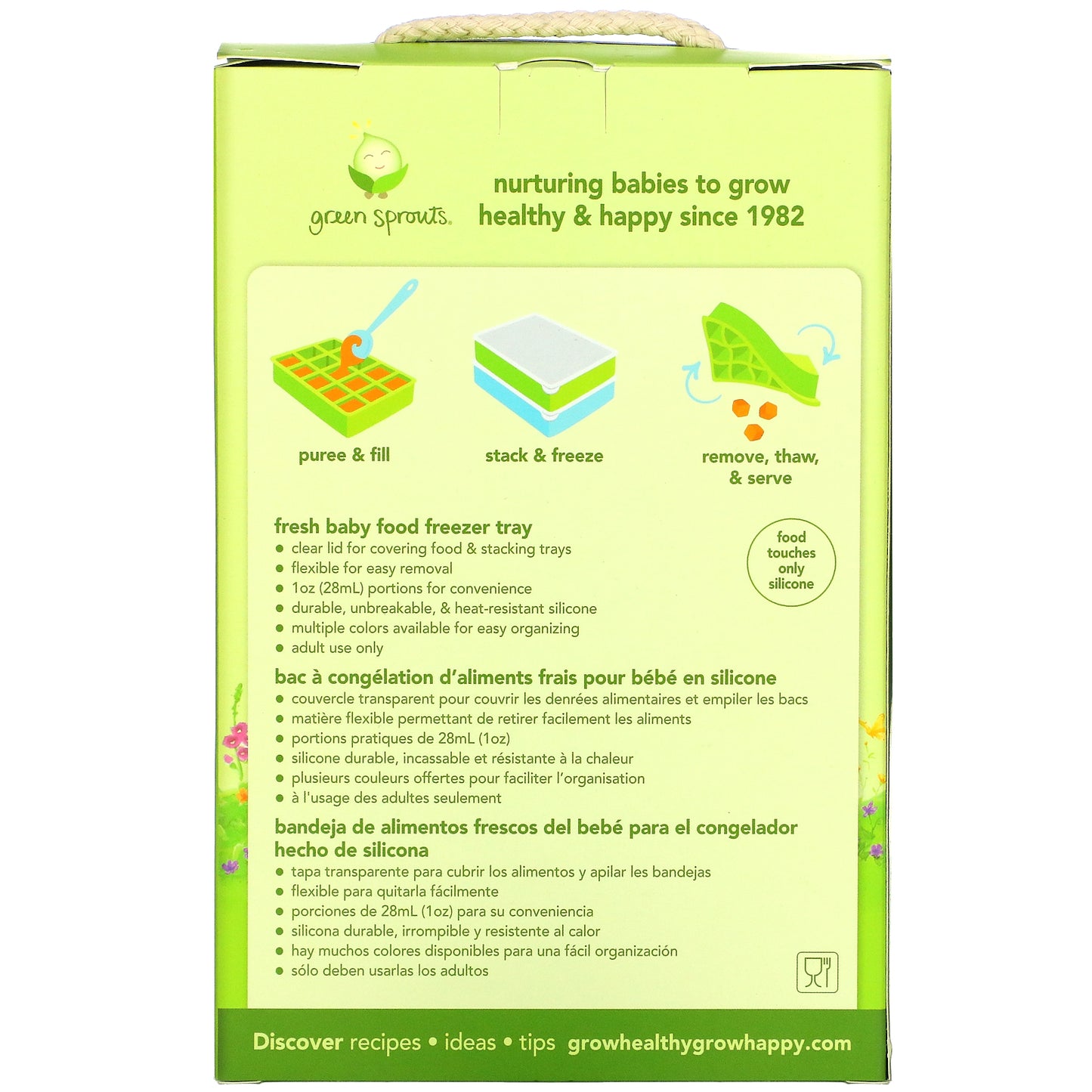 Green Sprouts, Fresh Baby Food Freezer Tray, Green, 1 Tray