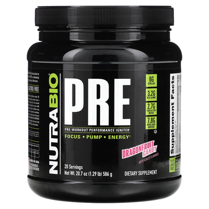 NutraBio, Pre-Workout Performance Igniter, Dragonfruit Candy, 1.29 lb (586 g)