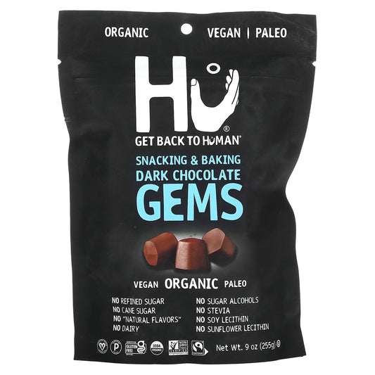 Hu, Snacking & Baking Gems, Dark Chocolate, 9 oz (255 g)