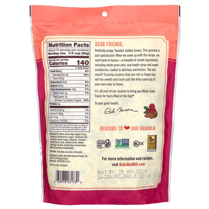 Bob's Red Mill, Homestyle Granola, Cranberry Almond, 11 oz (312 g)