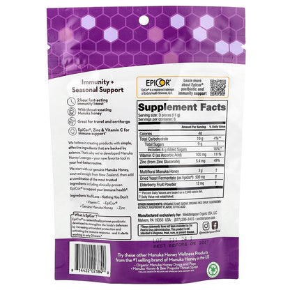 Wedderspoon, Manuka Honey Lozenges, Elderberry, 2.6 oz (74 g)