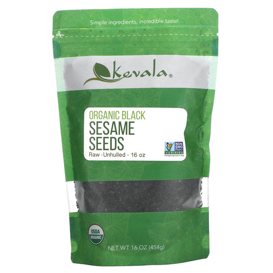 Kevala, Organic Black Sesame Seeds, Raw, Unhulled, 16 oz (454 g)