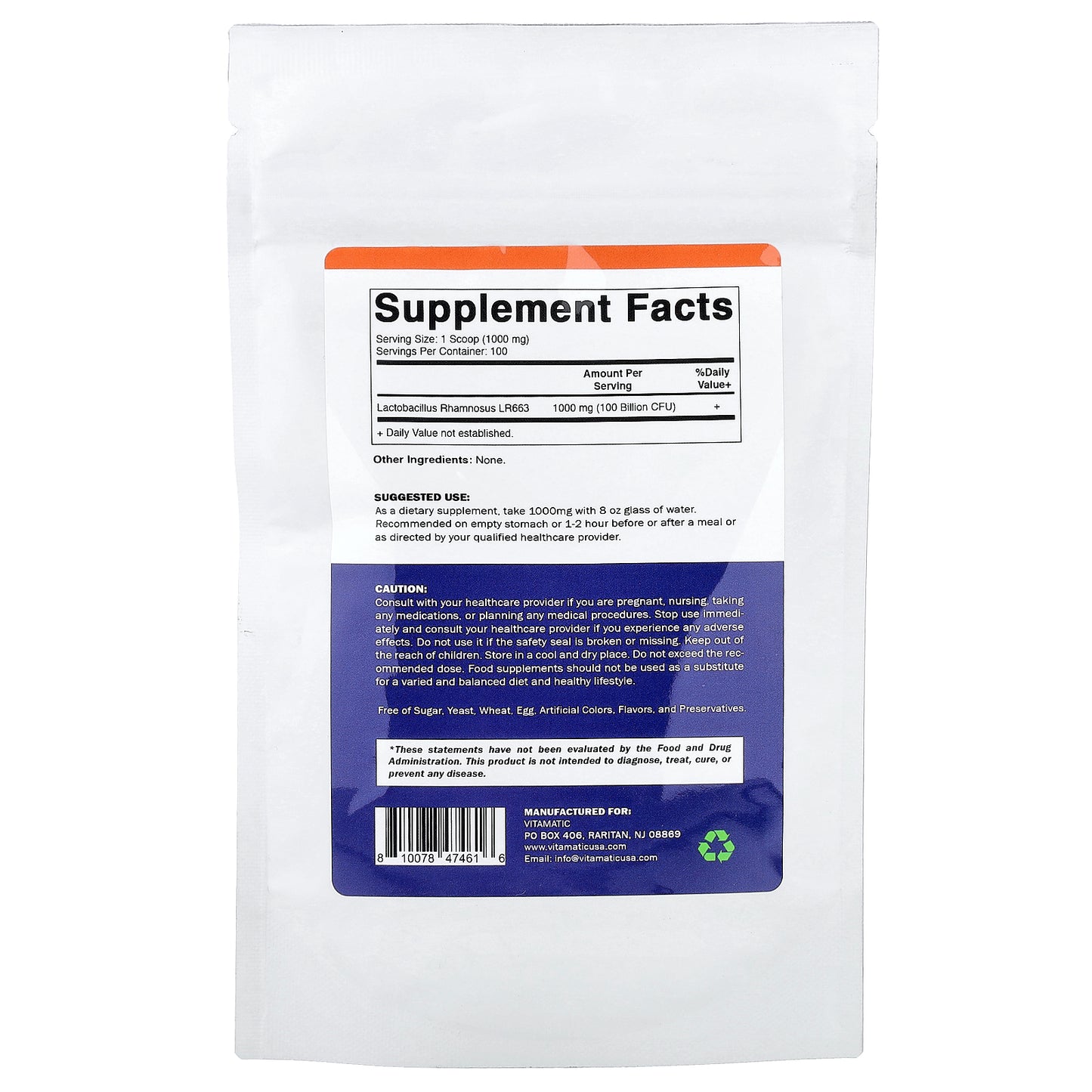 Vitamatic, Lactobacillus Rhamnosus, 3.5 oz (100 g)