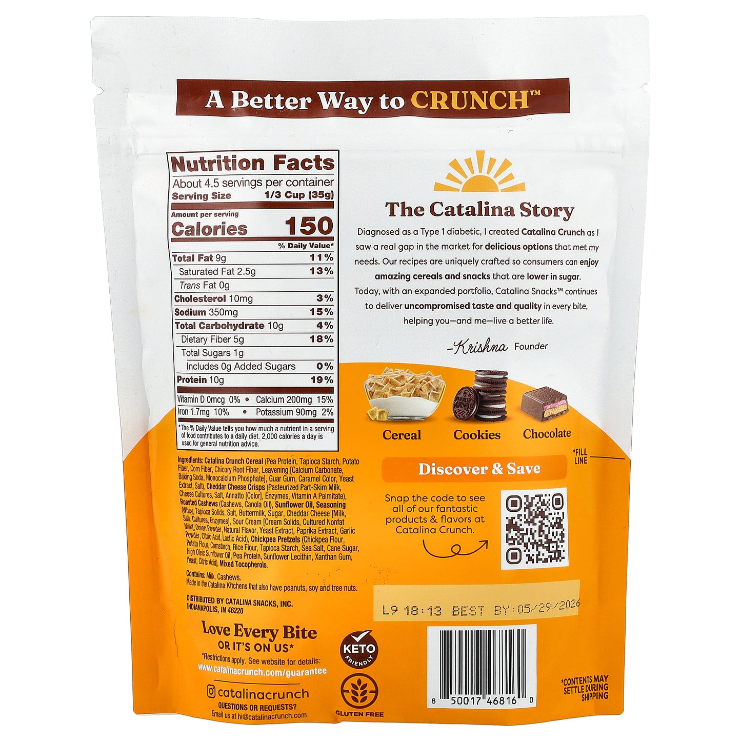 Catalina Crunch, Protein Snack Mix, Cheddar, 5.25 oz (148 g)