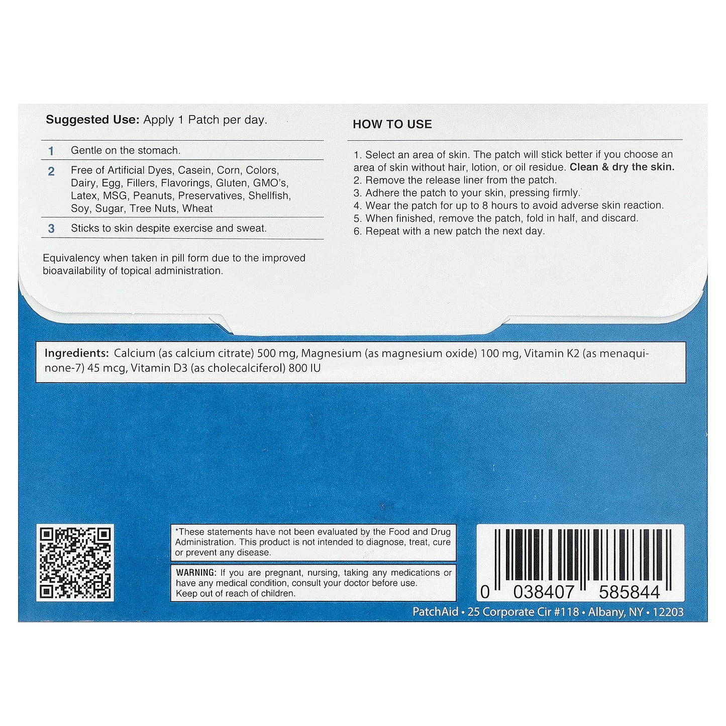 PatchAid, Kids Vitamin D3 / Calcium Patch, 30 Patches