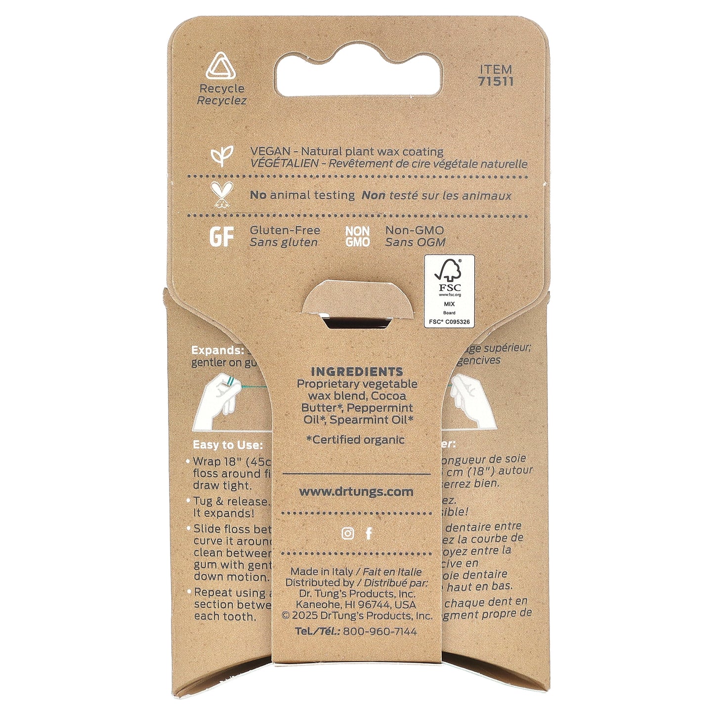 Dr. Tung's, Ecosentials™, Smart Floss®, Mint, 30 yd (27 m)