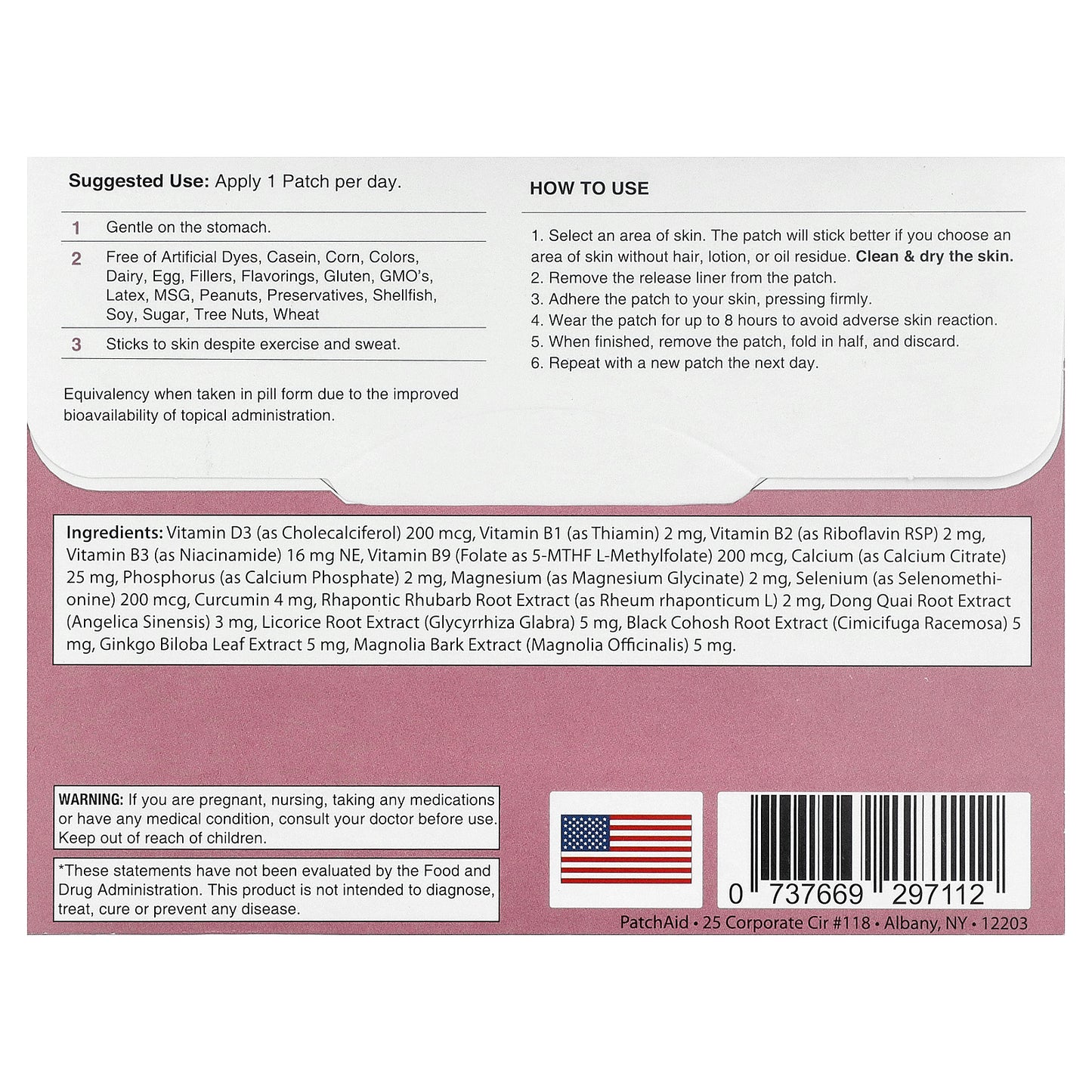 PatchAid, Menopause Relief Patch, 30 Patches