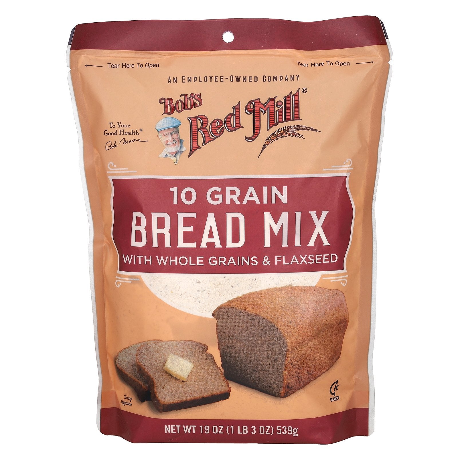 Bob's Red Mill, 10 Grain Bread Mix with Whole Grains & Flaxseed, 19 oz (539 g)